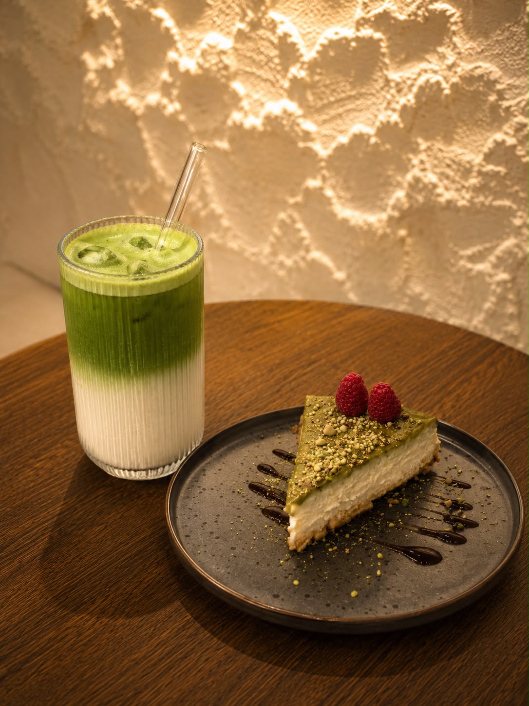 Matcha und Cheesecake bei Lazeez
